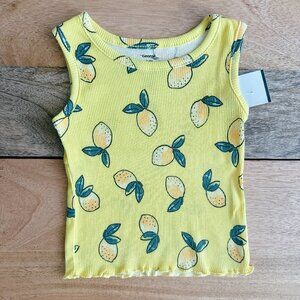 🧸 SALE! (5/$15, 8/$22, 12/$30) Lemon ribbed yellow tank top 3-6m baby girl top